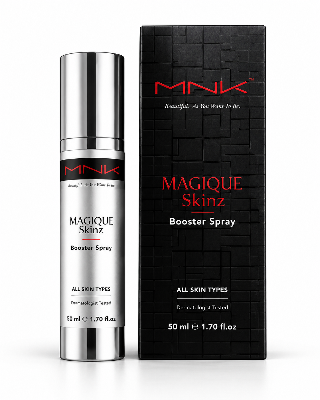 MNK Magique Skinz Booster Spray and box